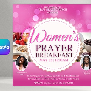 Womens Prayer Breakfast Flyer, Church Flyer