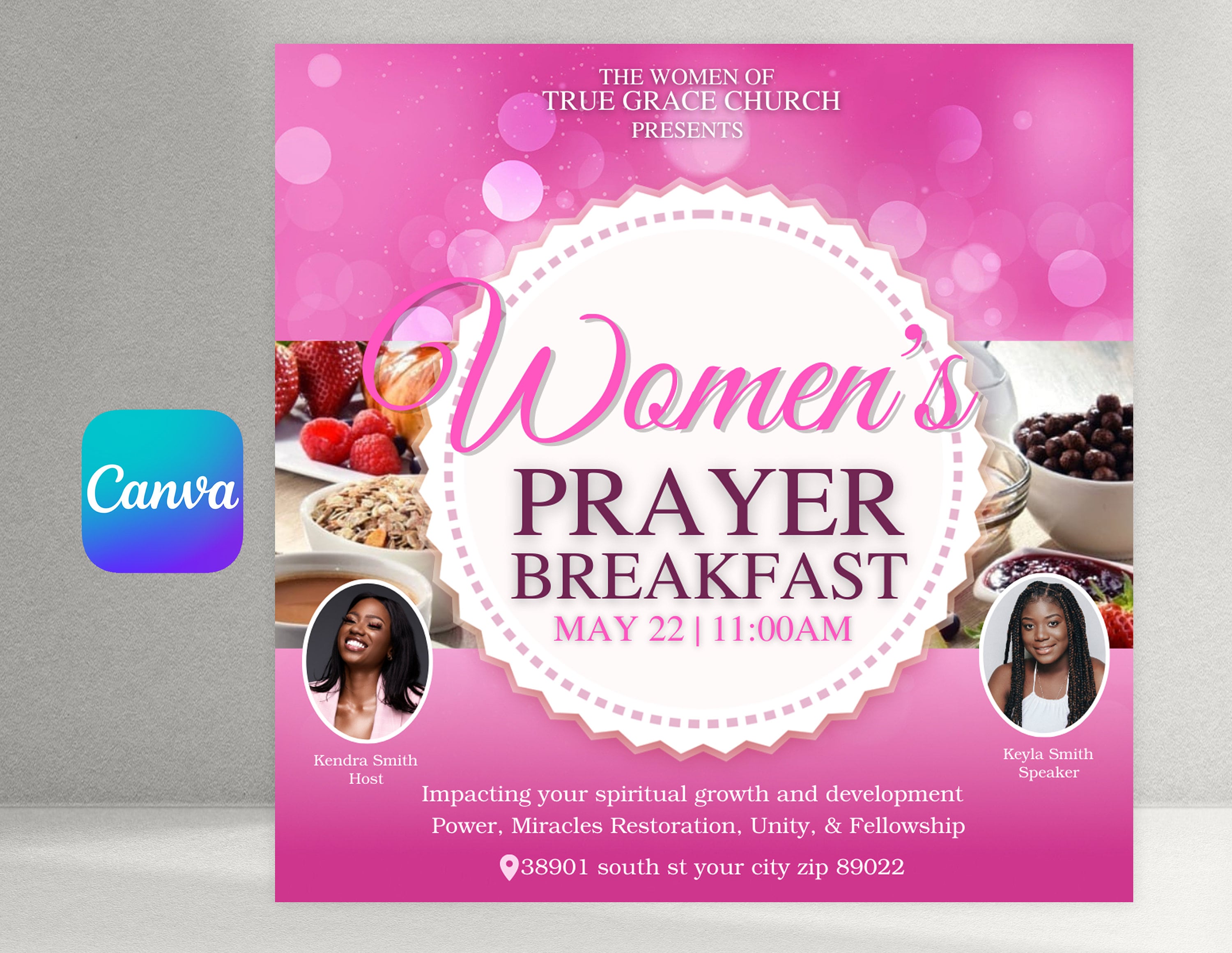 Church prayer breakfast flyer