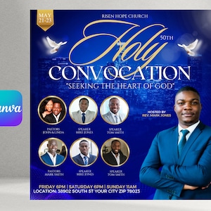 Holy Convocation Church Flyer, Church Flyer, 2 colors included