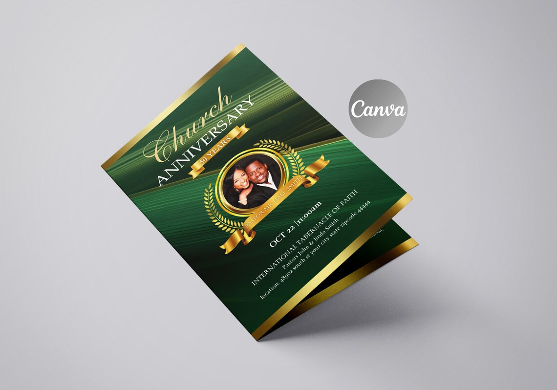 DIY Church Anniversary Program Template - Etsy