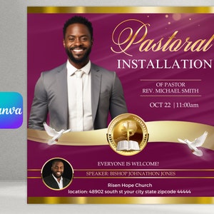 Pastoral Installation Church Flyer, Church Flyer