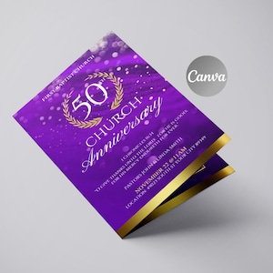 DIY Church Anniversary Program Template 2 colors included