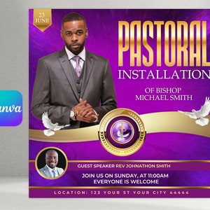 Pastoral Installation Church Flyer, Church Flyer