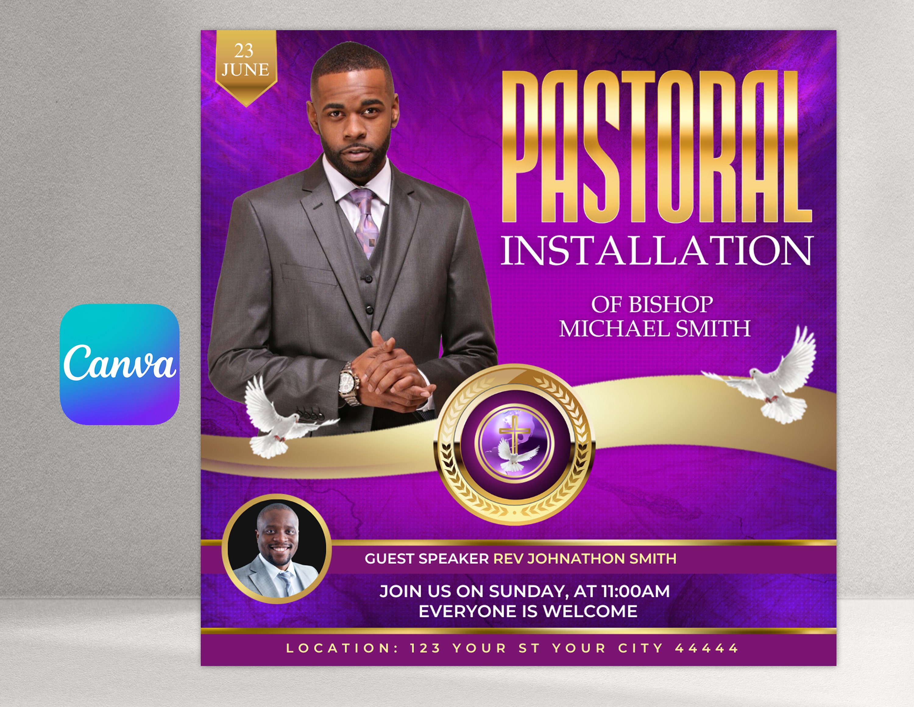 Pastoral Installation Church Flyer, Church Flyer - Etsy