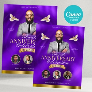 Church Anniversary Flyer, 4 colors included