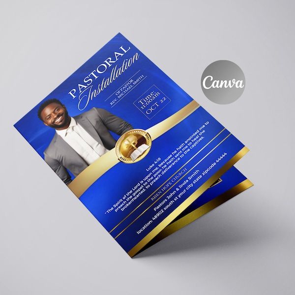 Pastoral Installation Service Brochure, Pastoral Installation Service Program, 3 colors included