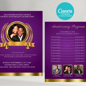 Church Anniversary Program double sided flyer template (5 colors included)