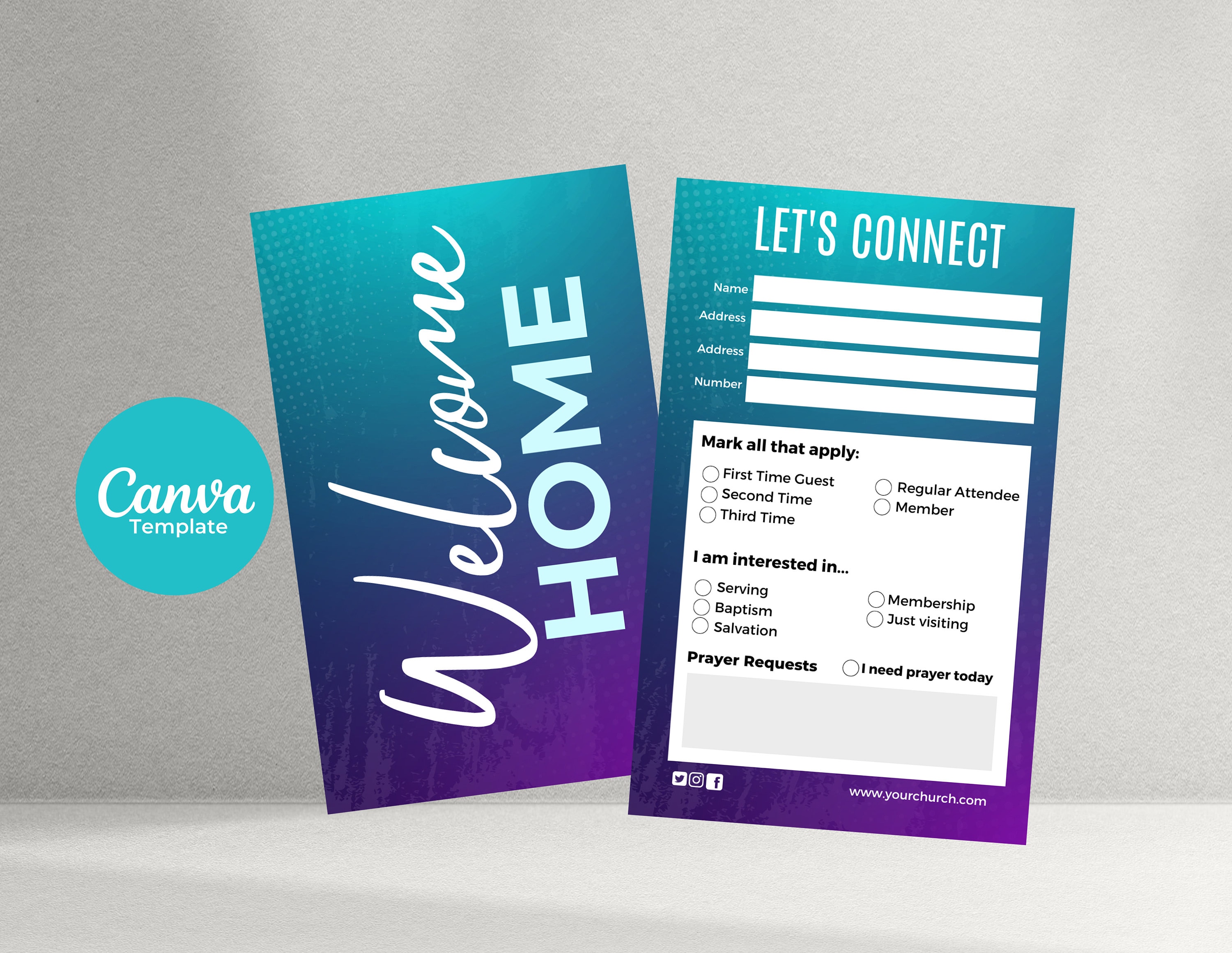 Tarjeta de conexión a la iglesia, plantilla de tarjeta de bienvenida para  una iglesia pequeña, image size:3000x2320