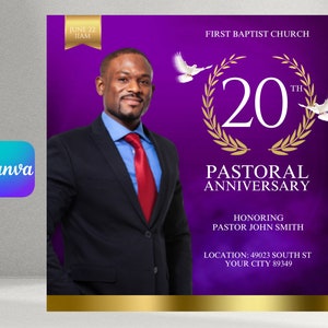 Church Anniversary Flyer, (3 colors Included)