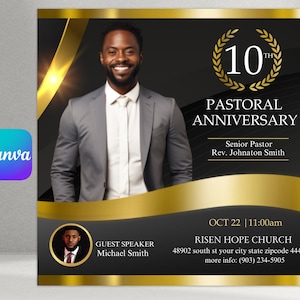 Pastoral Church Anniversary Flyer, Church Anniversary Flyer, Church Flyer