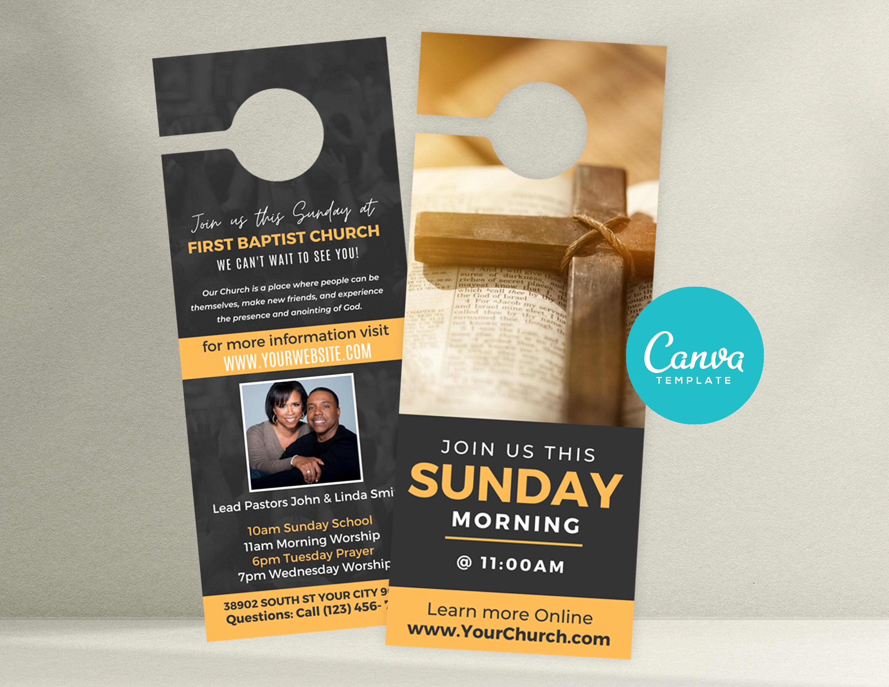 Church Door Hanger Template - Etsy