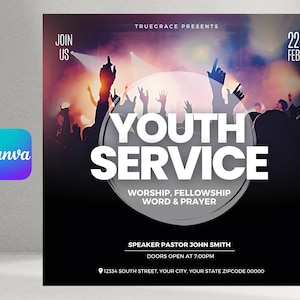 Youth Service Flyer, Church Flyer