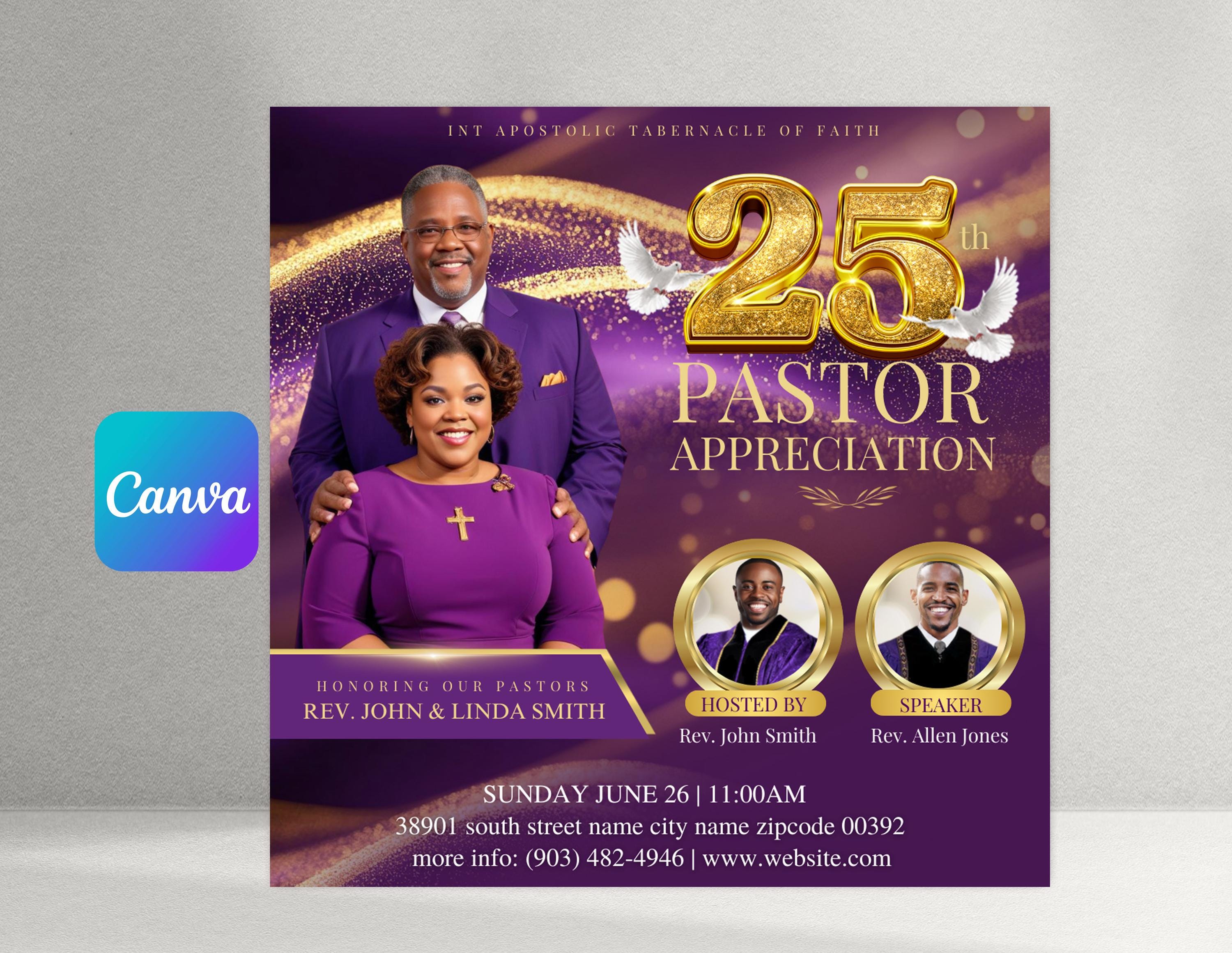 Pastor Appreciation Flyer, Church Anniversary Flyer, Pastoral Anniversary Flyer