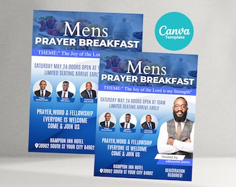 Mens Prayer Breakfast Flyer, Church Flyer