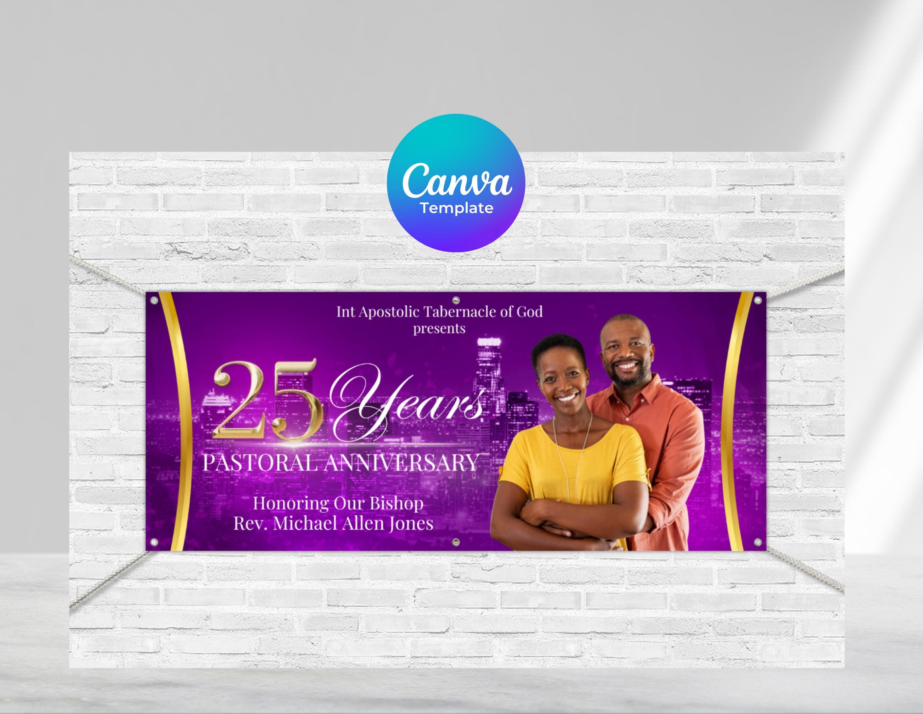 Church Anniversary Banner Template, Church Banner Template, Pastoral Anniversary banner Template