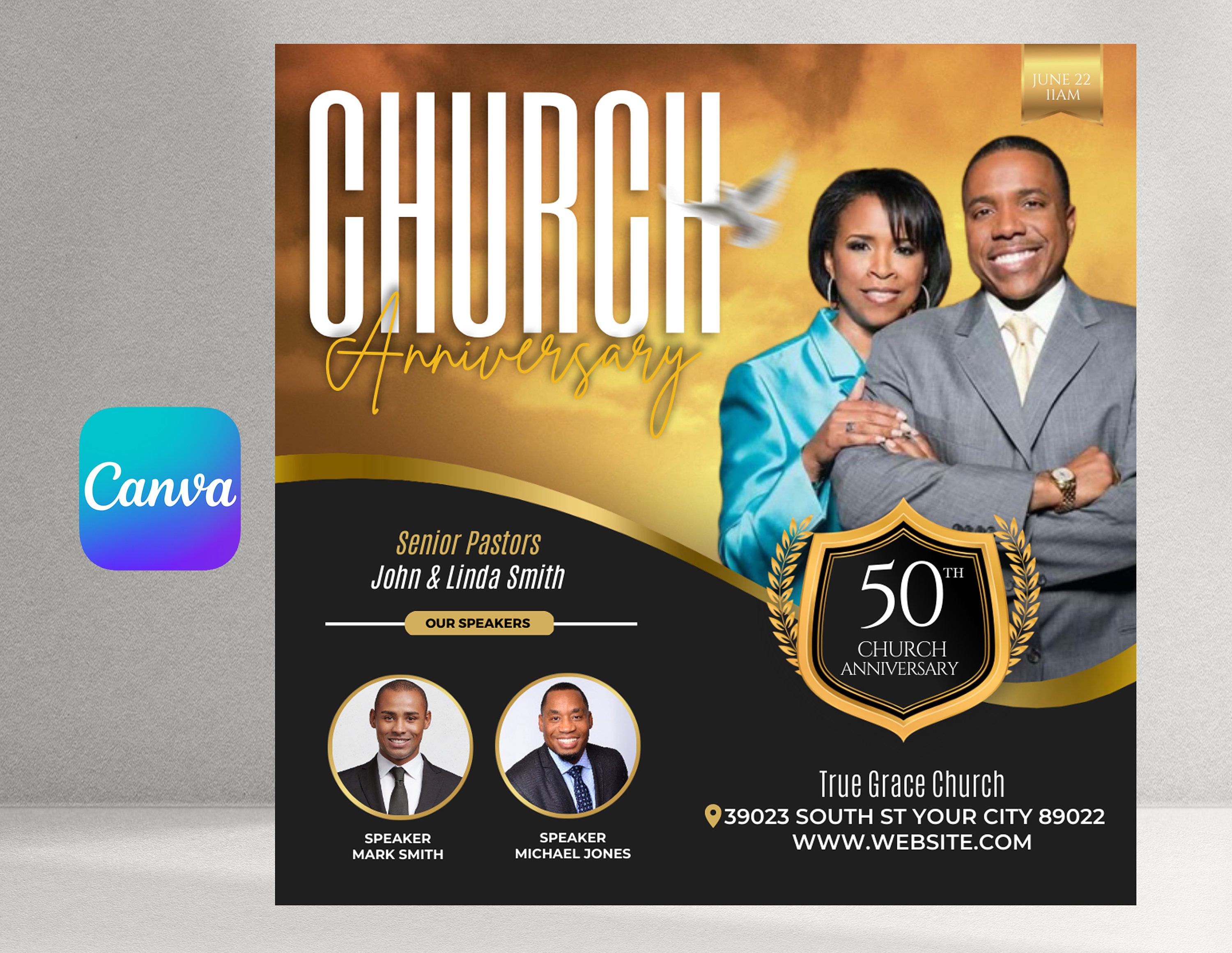 Church Anniversary Flyer Etsy Church Anniversary Flyer Etsy