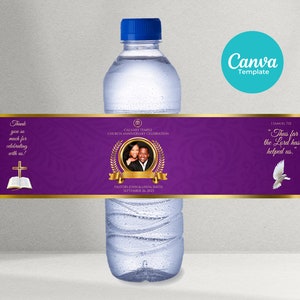 Church Anniversary Water Bottle label Template