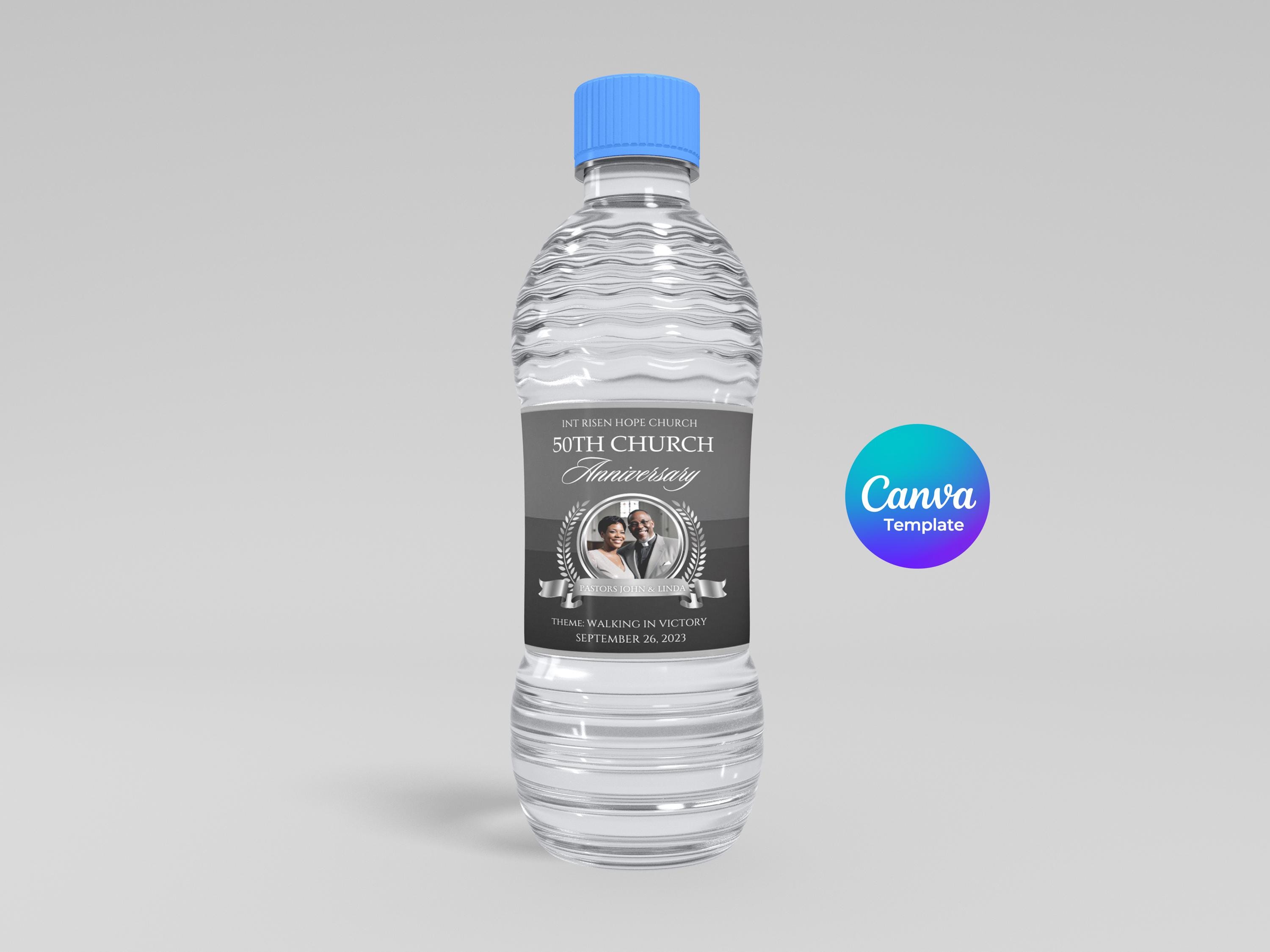 Church Water Sticker Examples Church Anniversary Water Bottle Label Template - Etsy