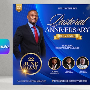 Church Pastoral Anniversary, Church Anniversary Flyer, Church Flyer