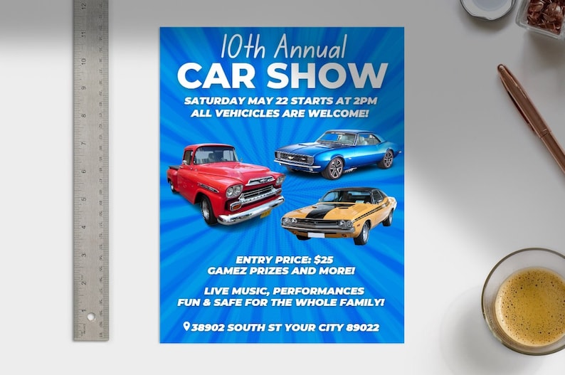 Car Show Flyer Template Etsy