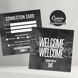 Carte de connexion à l’Église, carte de bienvenue à l’Église