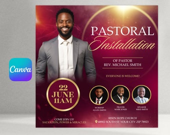 Pastoral Installation Church Flyer, Church Flyer
