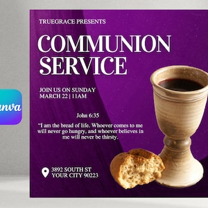Communion Service Flyer, Church Flyer
