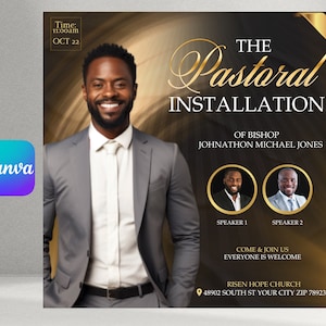 Dépliant d'église d'installation pastorale, dépliant d'église