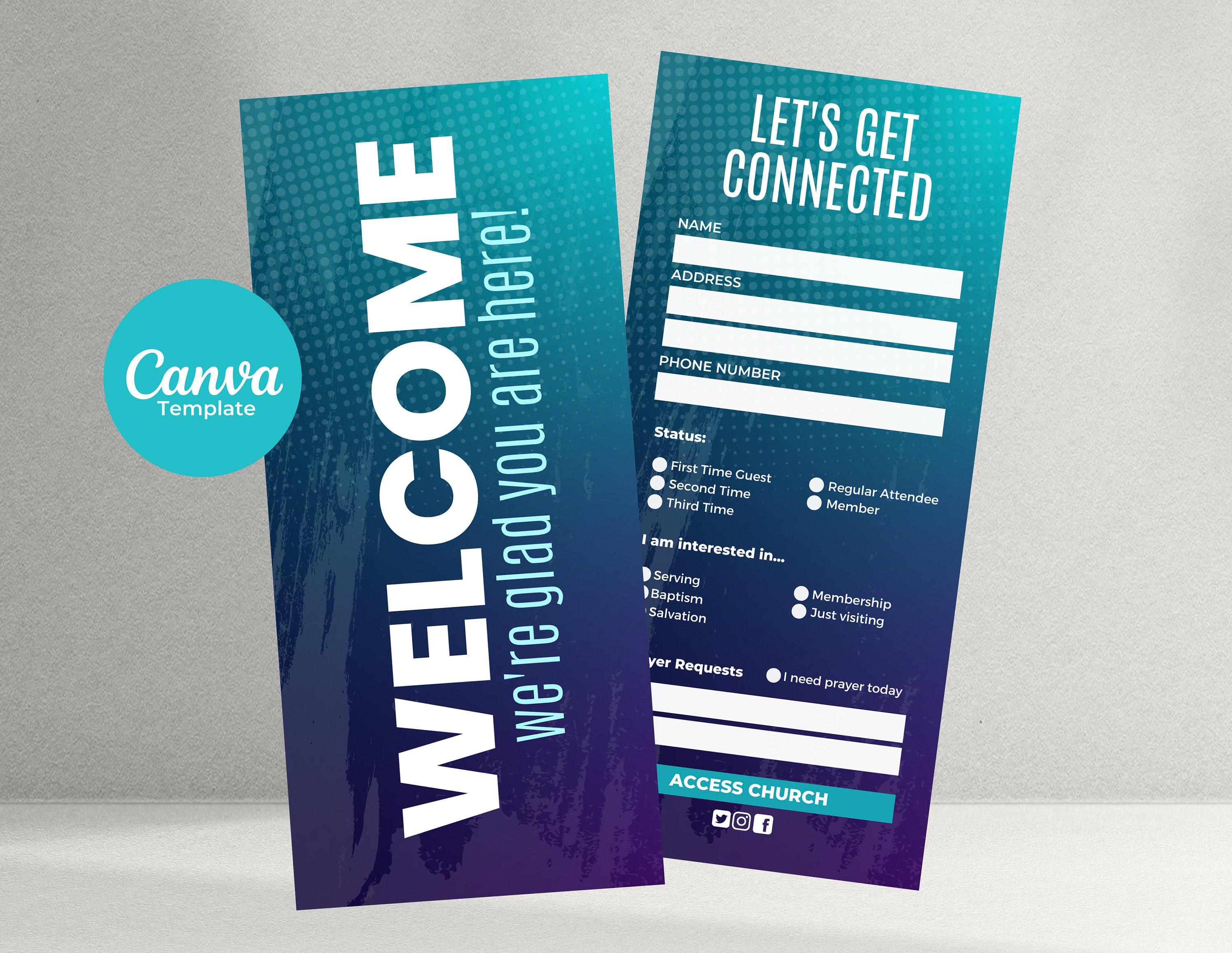 Church Connection Card, Church Welcome Card Template