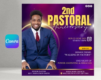Church Pastoral Anniversary, Church Anniversary Flyer, Church Flyer