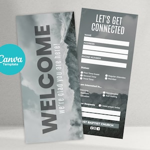 Carte de connexion à l'église, modèle de carte de bienvenue à l'église