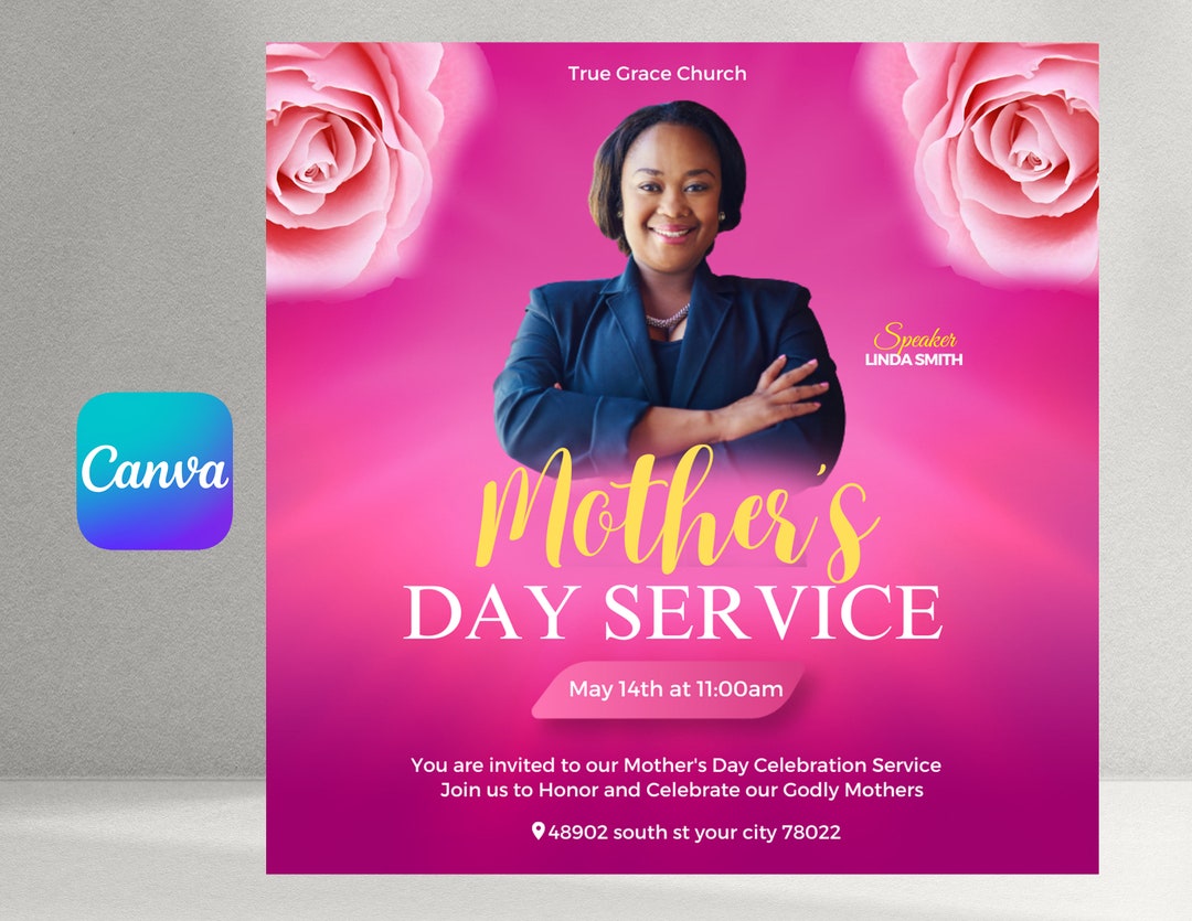 Mothers Day Church Flyer - Etsy