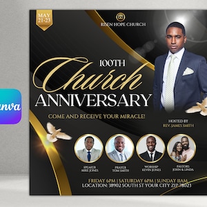 Church Flyer, Church Anniversary Flyer