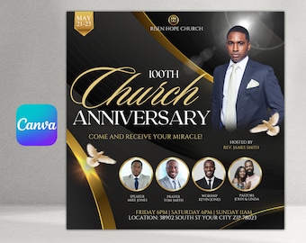 Church Flyer, Church Anniversary Flyer