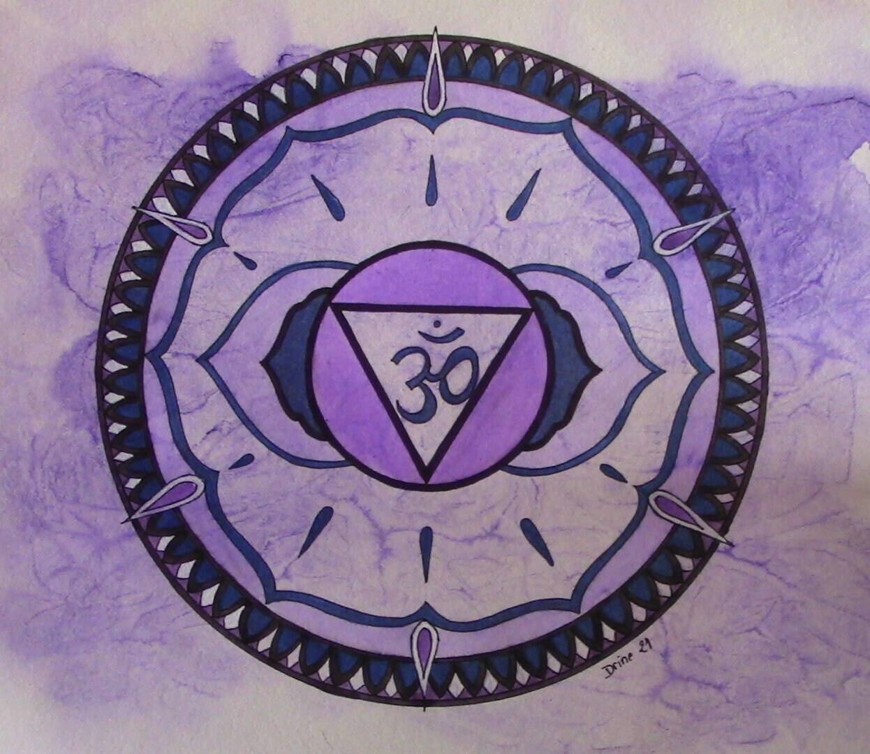 Aquarelle Unique Chakra 3Ème Oeil