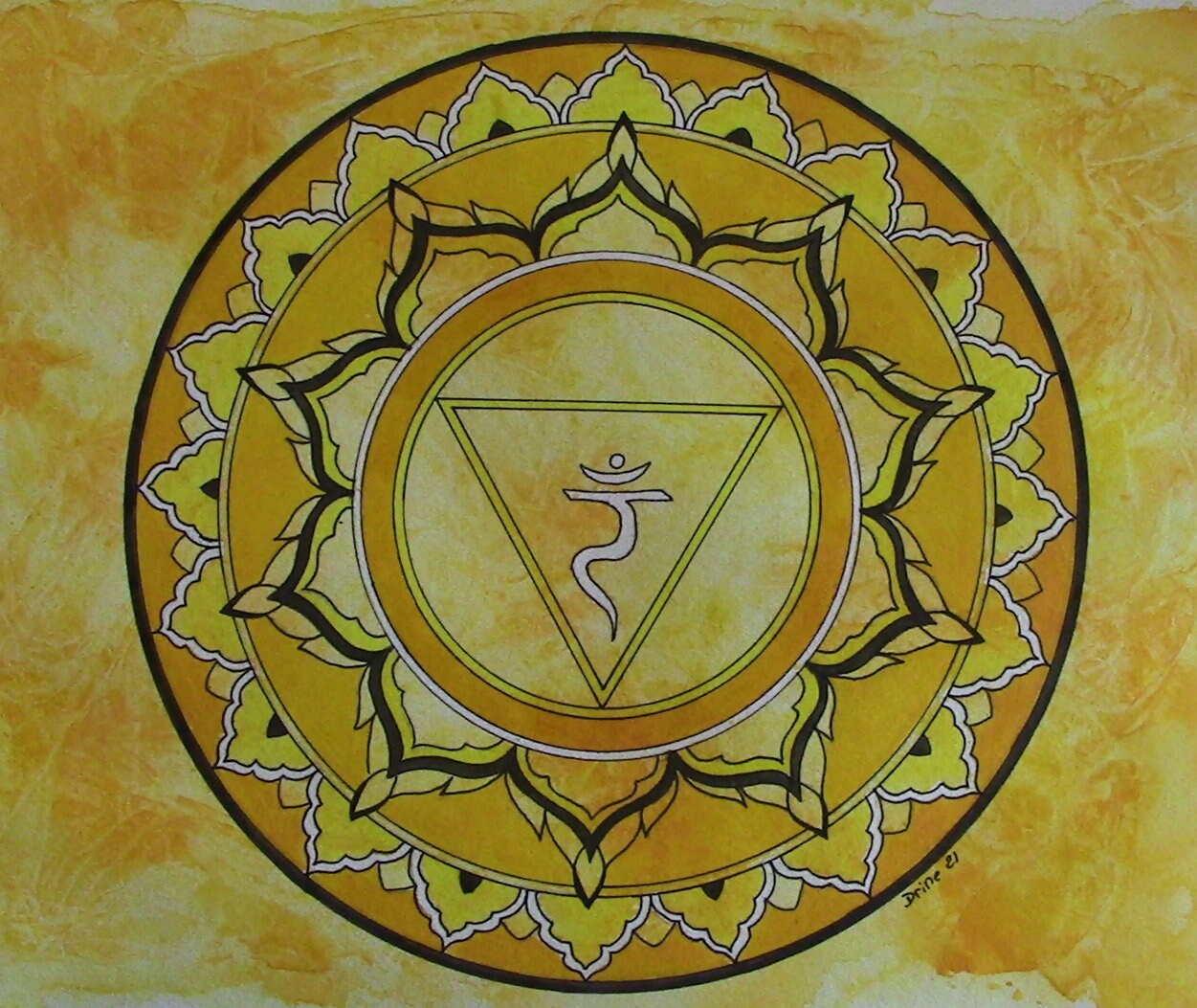 Aquarelle Unique Chakra Plexus Solaire
