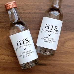 Custom Mini Liquor Bottle Sticker Label: Wedding Party Favors (3&quot;x2&quot;)