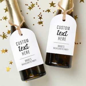 Custom Mini-Alcohol Bottle Tags for Bachelorette or Bachelor Parties, Fun & Unique Wedding Party Favors Engagement, Custom Bridal Shower Tag