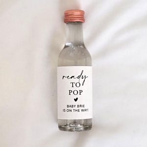 Ready To Pop Mini Liquor Bottle Sticker: Personalized Baby Shower Favors