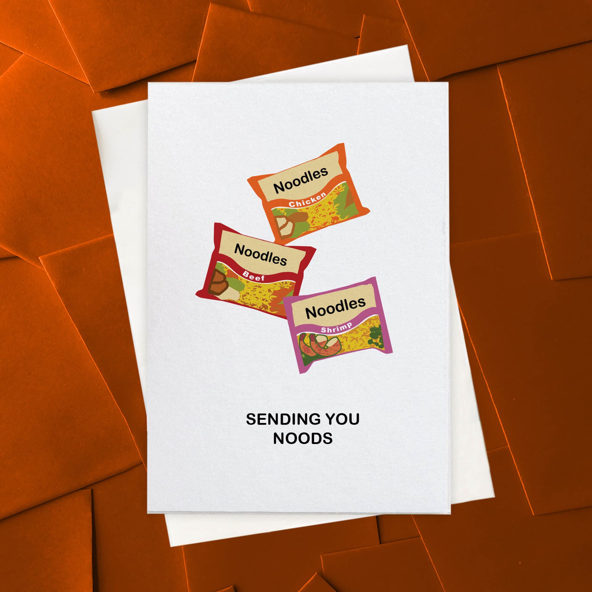 Sending You Noods Card, Long Distance Just Because Thinking of You Card