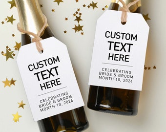 Custom Mini-Alcohol Bottle Tags for Weddings, Bachelor Parties, Bachelorette Parties, Funny Personalized Wedding Favor, Funny Bachelor Favor