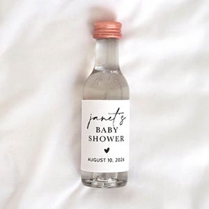 Custom Baby Shower Mini Liquor Bottle Labels: Personalized Stickers (3&quot;x2&quot;)