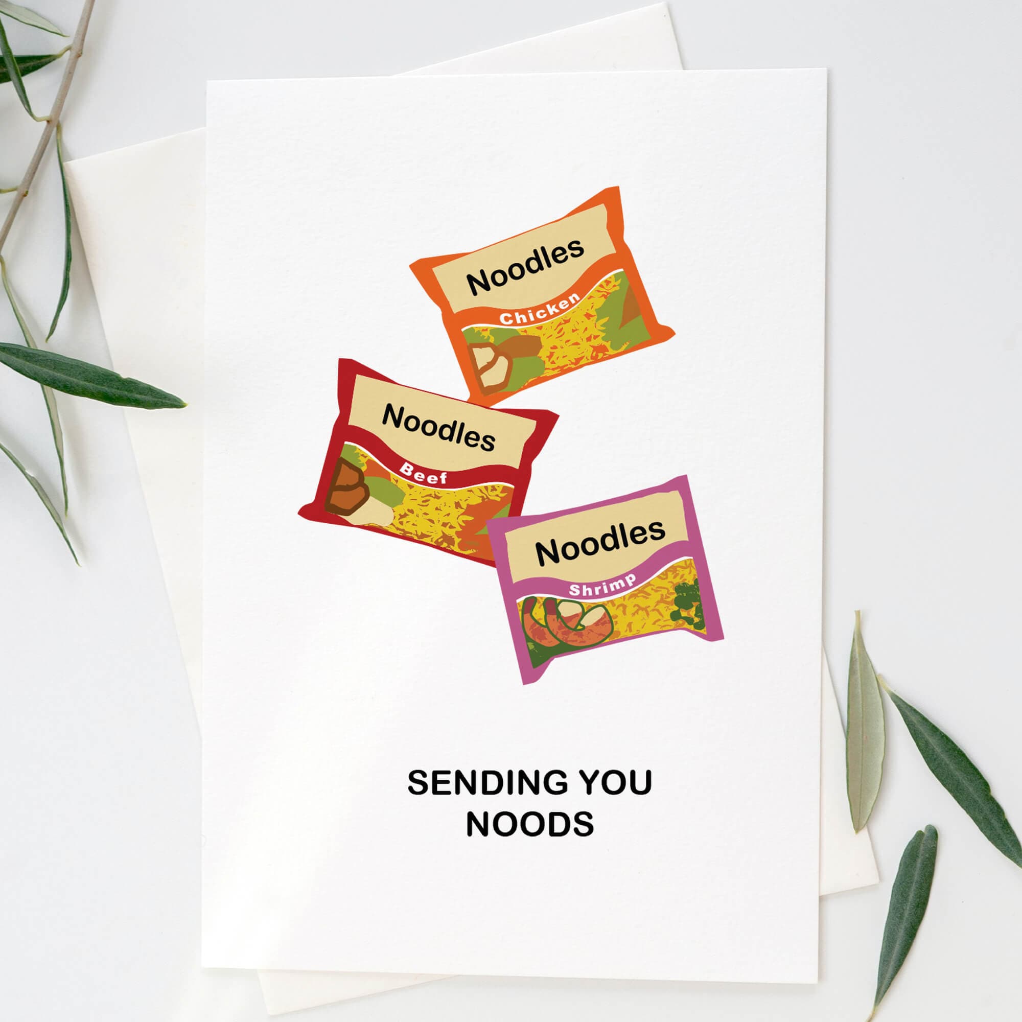 Sending You Noods Card, Long Distance Just Because Thinking of You Card