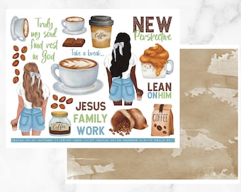 Journalisation biblique imprimable | Psaume 62: 1, café imprimable, fille imprimable, fille de culte, autocollants chics, téléchargement PDF pour la journalisation