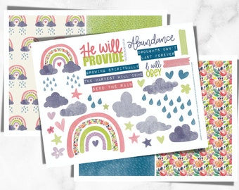 Journalisation biblique imprimable | Deutéronome 11:13 Imprimable, Rainbow Bible Journaling, Rain Bible Journal, Téléchargement instantané, Il fournira