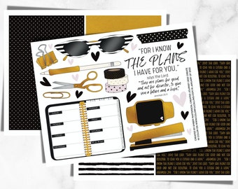 Journalisation biblique imprimable | Jérémie 29:11 Imprimable, Planner Bible Journaling, Gold Bible Journal, Téléchargement instantané, Chic Bible Journaling