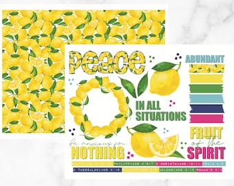 Journalisation biblique imprimable | Paix imprimable, journalisation des fruits de l'esprit, autocollants citron, Bible Journal imprimable, autocollants Washi Tape