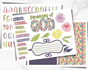 Journalisation biblique imprimable | Promesses de Dieu Printable, Floral, Wisdom Bible Journaling, Spring Bible Journal, Téléchargement instantané