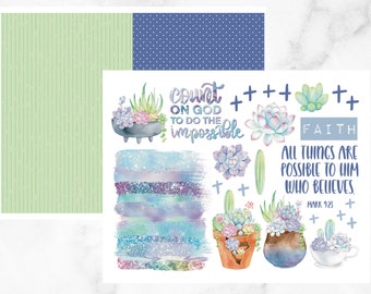 Journalisation biblique imprimable | Marc 9:23 Imprimable, Succulentes, Journal de la foi, Imprimés de cactus, Autocollants de coup de pinceau, Art de la foi, Bible