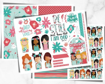 Journalisation biblique imprimable | Psaume 46:10, Restez tranquille et sachez imprimable, mes moutons entendent ma voix, abandonnez-vous, refuge, adorez les filles